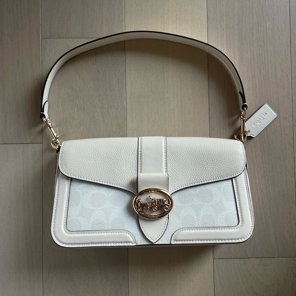 coach georgie shoulder bag white